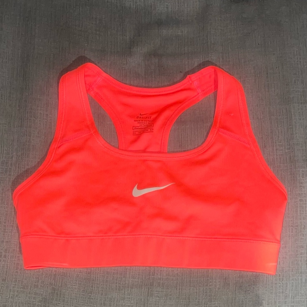 Bright neon Nike sports bra